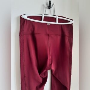 Red Mesh Lululemon Capri Leggings